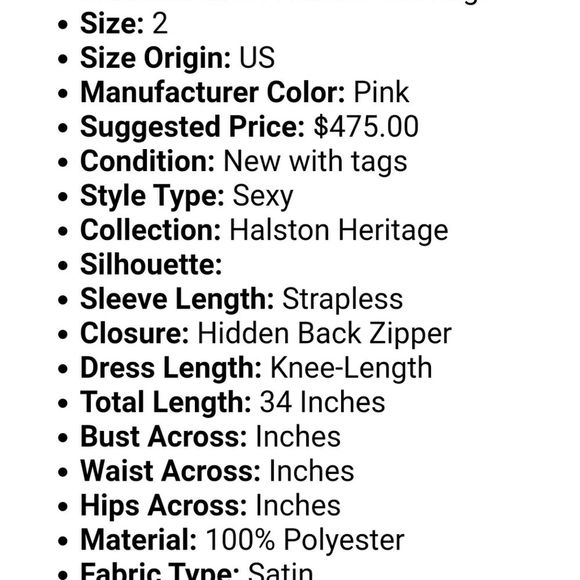 NWT 👗HALSTON blush satin halter formal fit and flare dress - Picture 6 of 11